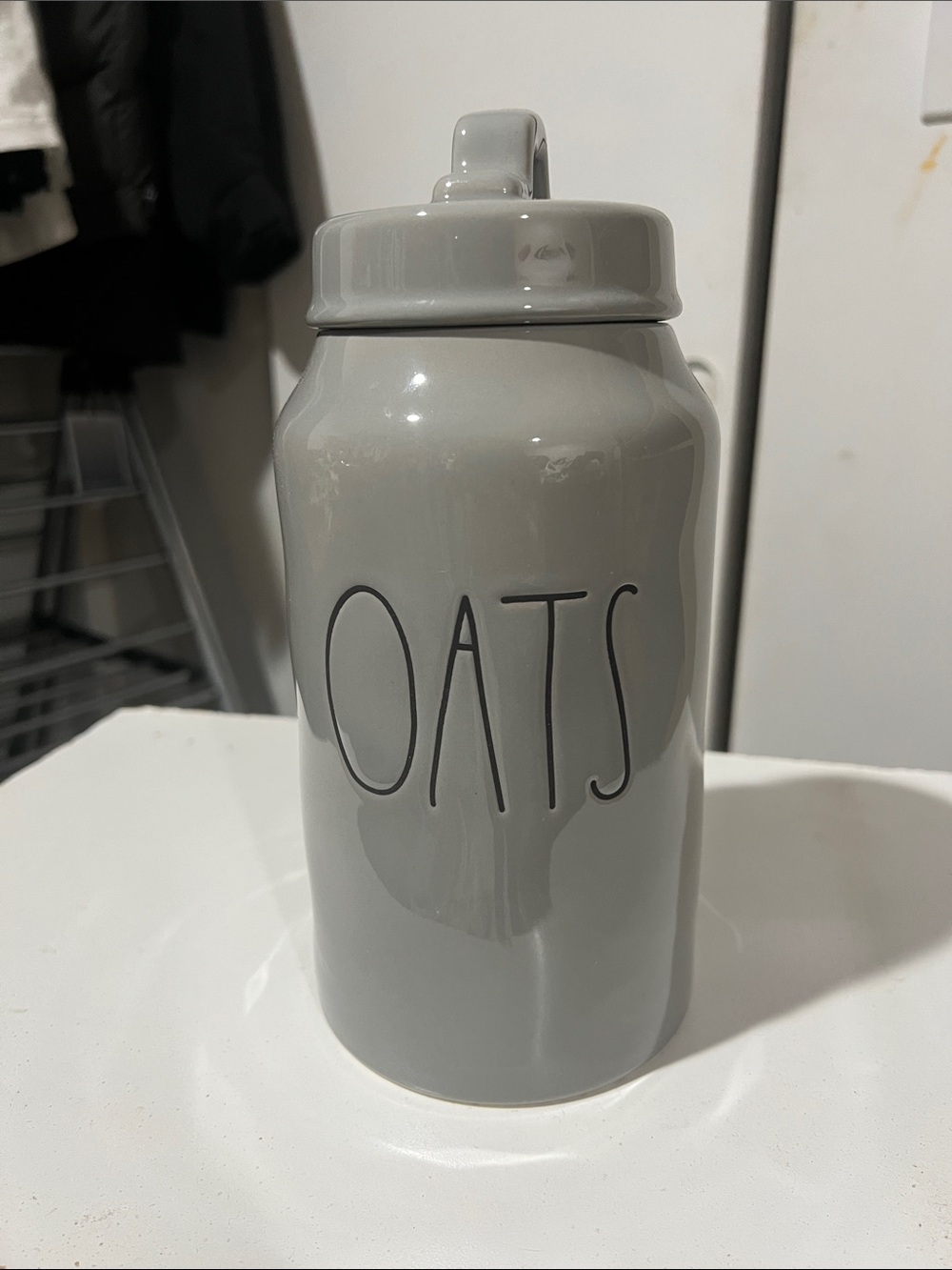 Rae Dunn Gray OATS Canister